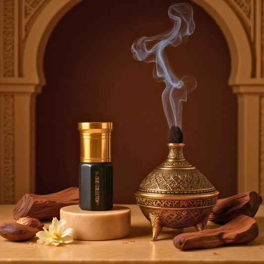 Incense, oud, fresh woods, soft fruits, light florals