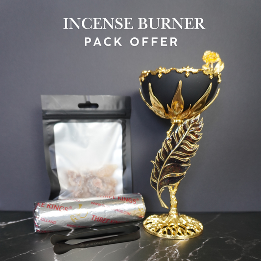 Black Incense Burner Complete Value Pack