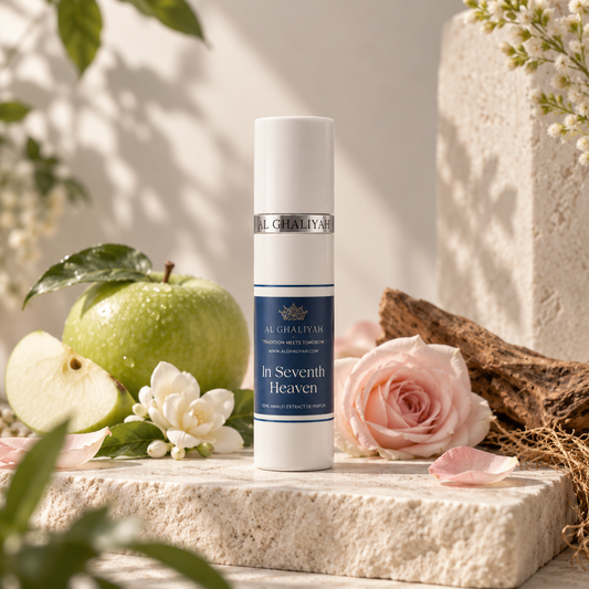 Apple fragrance Green Apple, Red Apple, Fresh Rose

Heart Notes:
Mimosa, Gardenia, Frankincense, Musk, Honey

Base Notes:
Ruh Khus, Vetiver,&nbsp;Dew-Kissed Fruits, Sandalwood, Oud